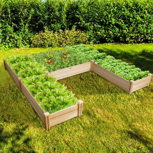U-Shaped Wooden Garden Raised Bed for Backyard and Patio LuxuryLifeWay Online Store