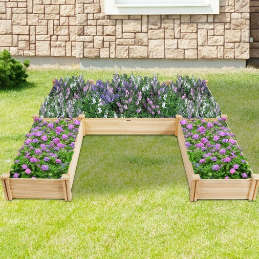 U-Shaped Wooden Garden Raised Bed for Backyard and Patio LuxuryLifeWay Online Store