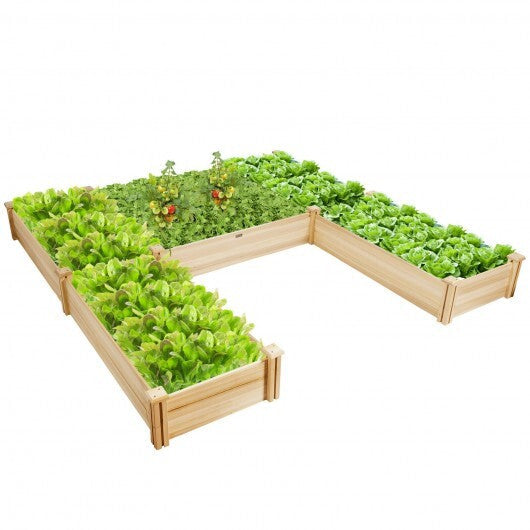 U-Shaped Wooden Garden Raised Bed for Backyard and Patio LuxuryLifeWay Online Store