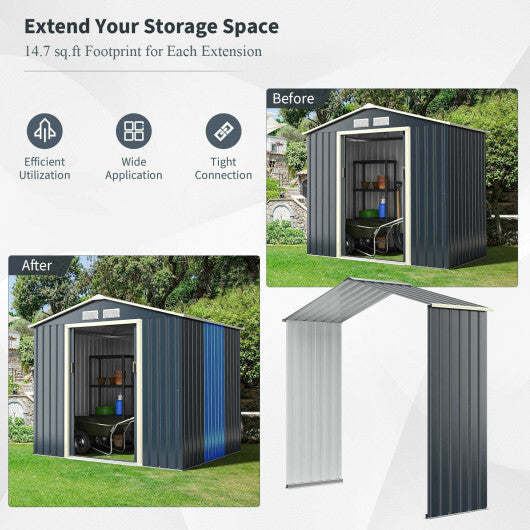 Outdoor Storage Shed Extension Kit for 7 Feet Shed Width LuxuryLifeWay Online Store