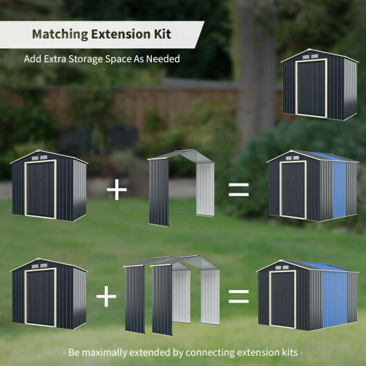 Outdoor Storage Shed Extension Kit for 7 Feet Shed Width LuxuryLifeWay Online Store