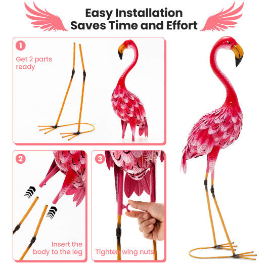 2-Piece Flamingo Garden Statue Set LuxuryLifeWay Online Store