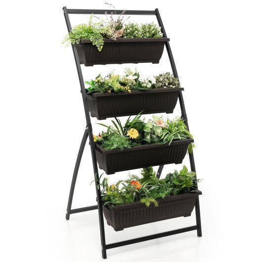 4-Tier Vertical Raised Garden Bed with 4 Containers and Drainage Holes-M LuxuryLifeWay Online Store