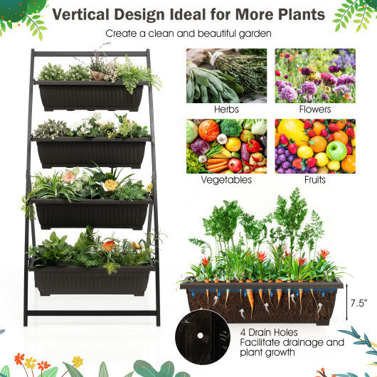 4-Tier Vertical Raised Garden Bed with 4 Containers and Drainage Holes-M LuxuryLifeWay Online Store