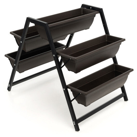 3-Tier Vertical Raised Garden Bed with 5 Plant Boxes - Color: Brown LuxuryLifeWay Online Store