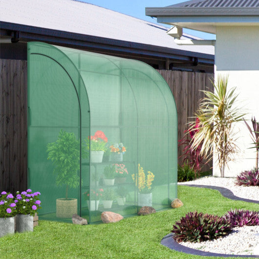 7 x 3.5 x 7 Feet Lean-to Greenhouse with Flower Rack-White LuxuryLifeWay Online Store