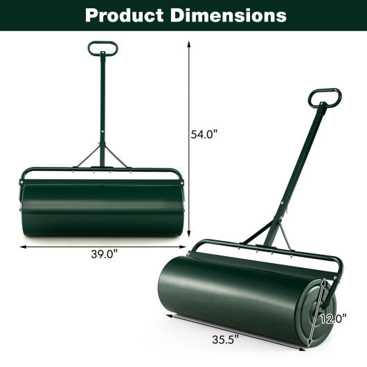 Metal Lawn Roller with Detachable Gripping Handle-Green LuxuryLifeWay Online Store