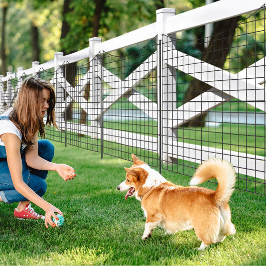 Decorative Garden Fence with 5 Panels and 5 Stakes-Black LuxuryLifeWay Online Store