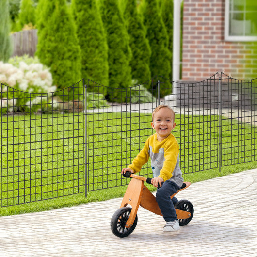 Decorative Garden Fence with 5 Panels and 5 Stakes-Black LuxuryLifeWay Online Store
