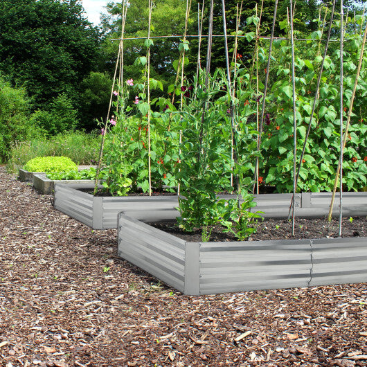 Metal Galvanized Raised Garden Bed with Open-Ended Base-6 x 3 ft - Color: Silver - Size: 6 x 3 ft LuxuryLifeWay Online Store