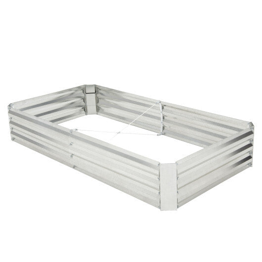 Metal Galvanized Raised Garden Bed with Open-Ended Base-6 x 3 ft - Color: Silver - Size: 6 x 3 ft LuxuryLifeWay Online Store