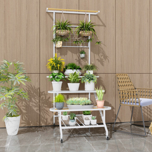 4-Tier Hanging Plant Stand with Hanging Bar LuxuryLifeWay Online Store