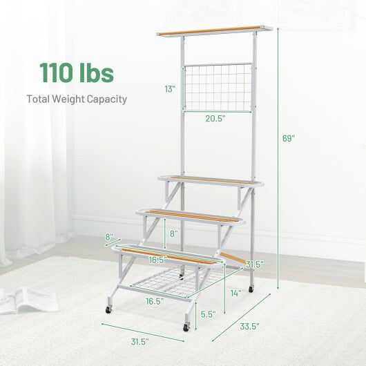 4-Tier Hanging Plant Stand with Hanging Bar LuxuryLifeWay Online Store
