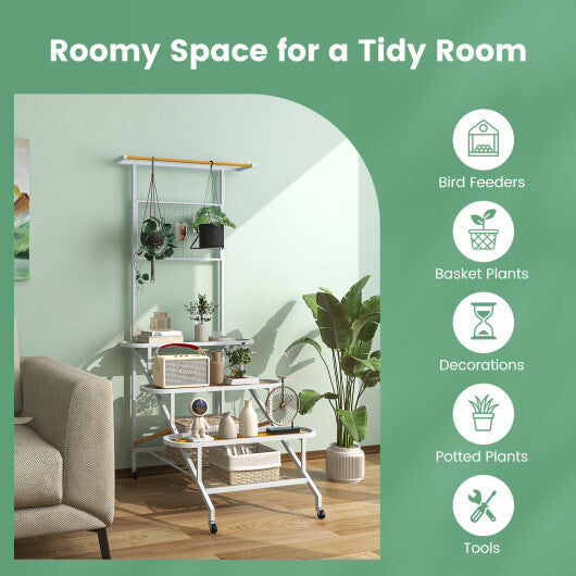 4-Tier Hanging Plant Stand with Hanging Bar LuxuryLifeWay Online Store
