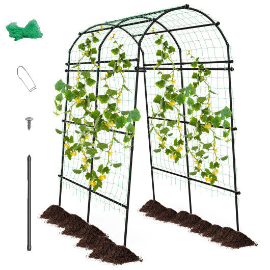 7.5 Feet Garden Arch Trellis with PE Coated Metal Structure - Color: Black LuxuryLifeWay Online Store