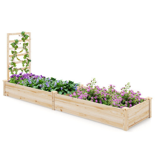 Raised Garden Bed with Planter Box and Trellis-Natural LuxuryLifeWay Online Store