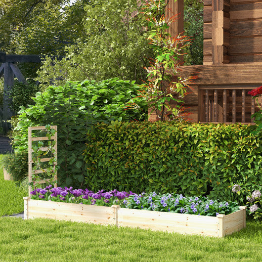 Raised Garden Bed with Planter Box and Trellis-Natural LuxuryLifeWay Online Store