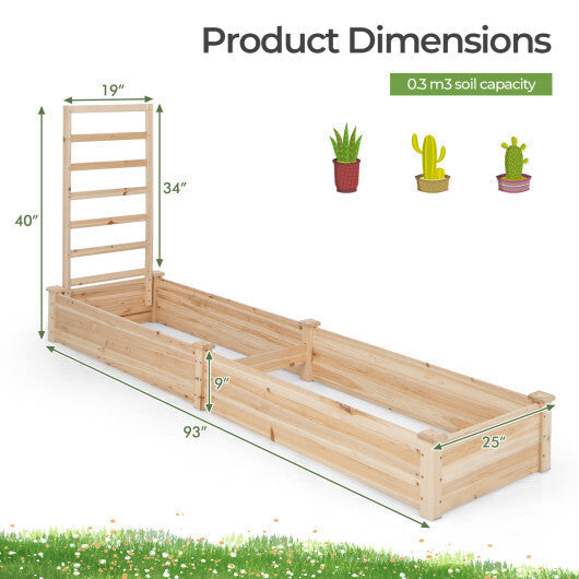 Raised Garden Bed with Planter Box and Trellis-Natural LuxuryLifeWay Online Store