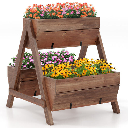 Vertical Raised Garden bed with 3 Wooden Planter Boxes-L LuxuryLifeWay Online Store