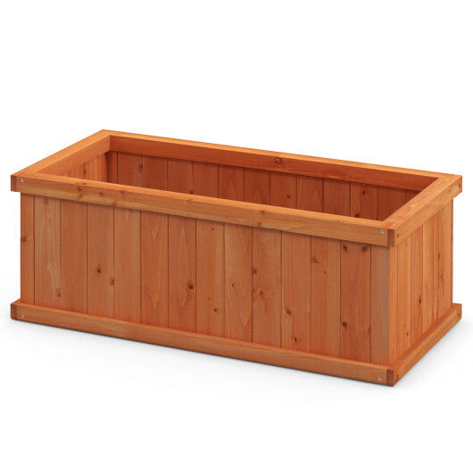 Raised Garden Bed Wooden Planter Box with 4 Drainage Holes and Detachable Bottom Panels-Orange LuxuryLifeWay Online Store