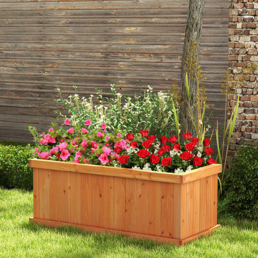 Raised Garden Bed Wooden Planter Box with 4 Drainage Holes and Detachable Bottom Panels-Orange LuxuryLifeWay Online Store