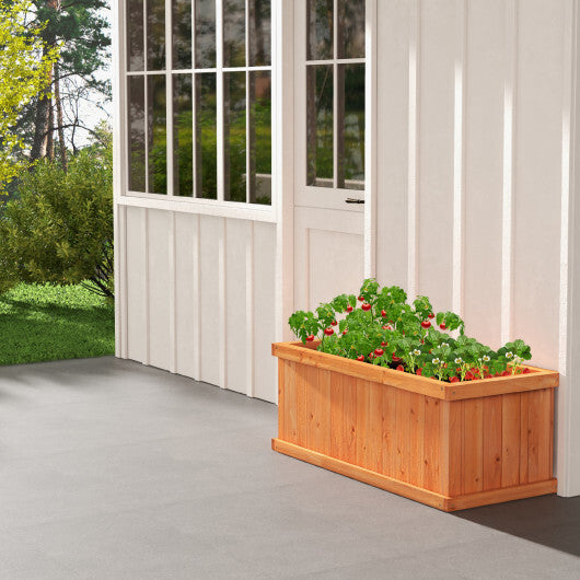 Raised Garden Bed Wooden Planter Box with 4 Drainage Holes and Detachable Bottom Panels-Orange LuxuryLifeWay Online Store