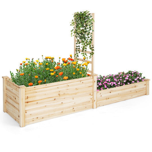 Raised Garden Bed with Trellis-Natural LuxuryLifeWay Online Store