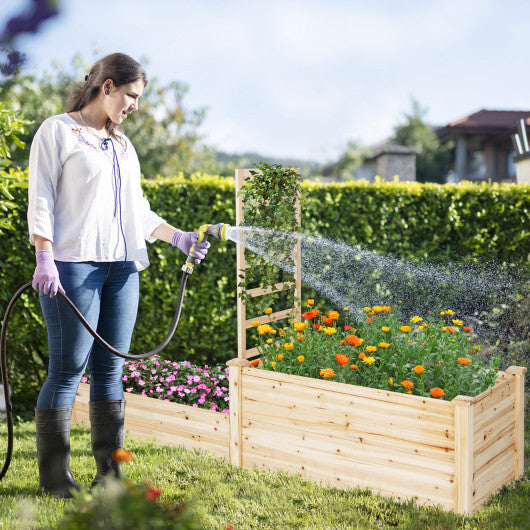 Raised Garden Bed with Trellis-Natural LuxuryLifeWay Online Store