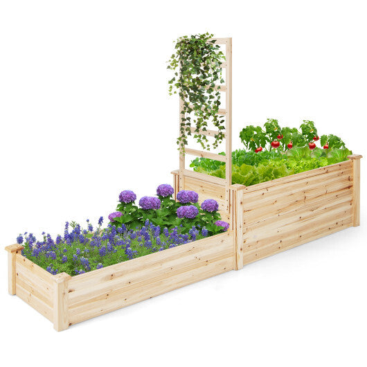 Raised Garden Bed with Trellis-Natural LuxuryLifeWay Online Store