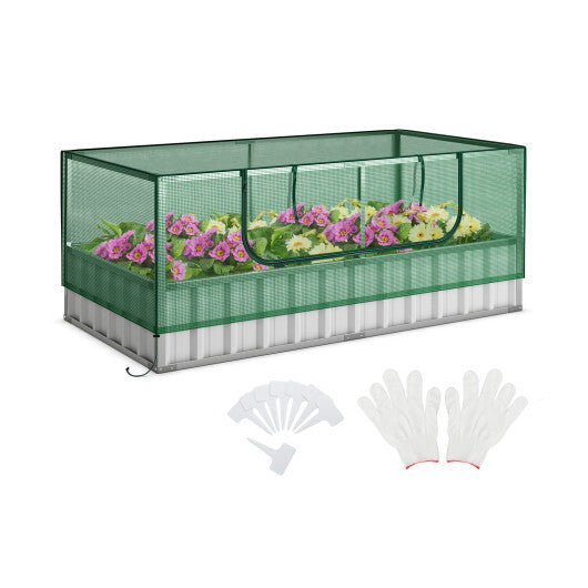 Galvanized Raised Garden Bed with Greenhouse Cover LuxuryLifeWay Online Store