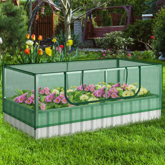 Galvanized Raised Garden Bed with Greenhouse Cover LuxuryLifeWay Online Store