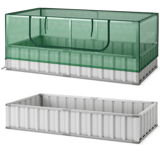 Galvanized Raised Garden Bed with Greenhouse Cover LuxuryLifeWay Online Store