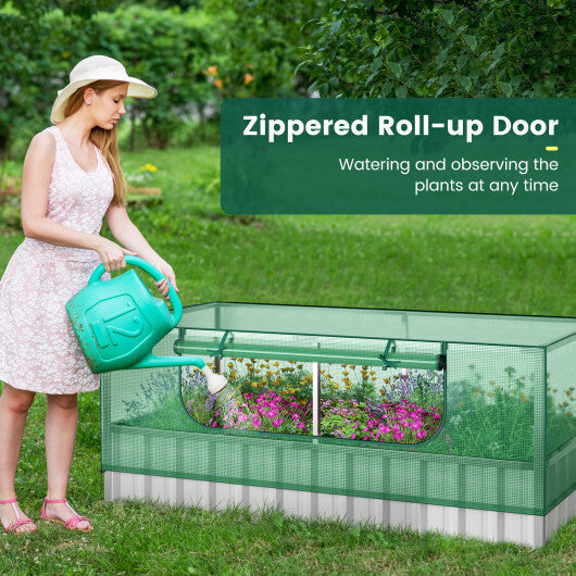 Galvanized Raised Garden Bed with Greenhouse Cover LuxuryLifeWay Online Store