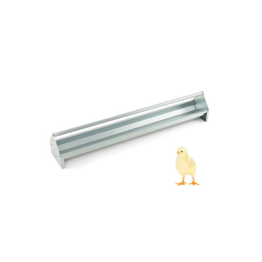 Metal Chicken Feeder Chicken Feeding Trough with Drainage Holes-Silver LuxuryLifeWay Online Store
