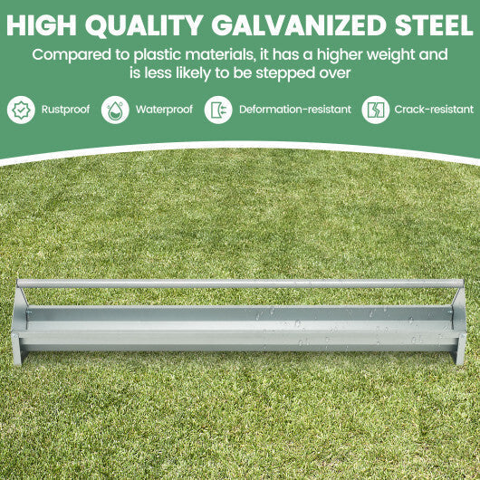 Metal Chicken Feeder Chicken Feeding Trough with Drainage Holes-Silver LuxuryLifeWay Online Store