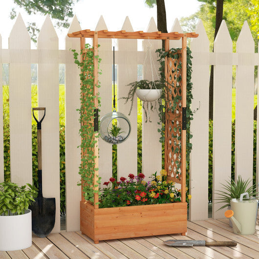 Raised Garden Bed with Arch Trellis-Orange LuxuryLifeWay Online Store