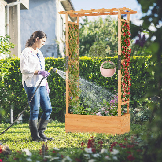 Raised Garden Bed with Arch Trellis-Orange LuxuryLifeWay Online Store