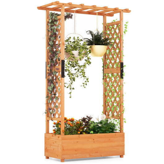Raised Garden Bed with Arch Trellis-Orange LuxuryLifeWay Online Store