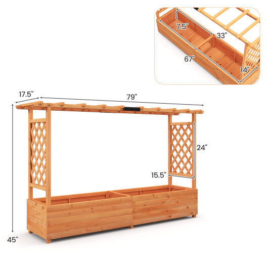 Raised Garden Bed Planter Box with Lattice Trellis Drainage Holes LuxuryLifeWay Online Store