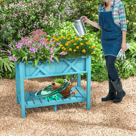 HIPS Raised Garden Bed Poly Wood Elevated Planter Box-Black LuxuryLifeWay Online Store