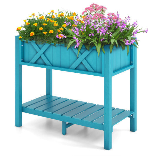 HIPS Raised Garden Bed Poly Wood Elevated Planter Box-Black LuxuryLifeWay Online Store