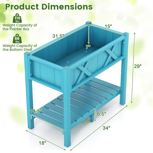 HIPS Raised Garden Bed Poly Wood Elevated Planter Box-Black LuxuryLifeWay Online Store