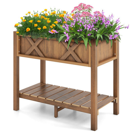 HIPS Raised Garden Bed Poly Wood Elevated Planter Box-Black LuxuryLifeWay Online Store