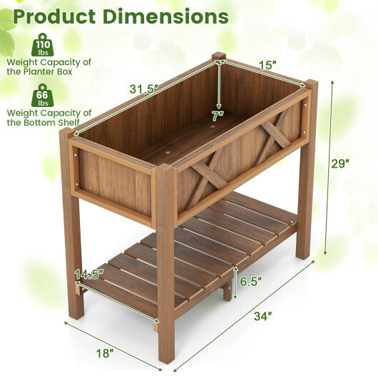HIPS Raised Garden Bed Poly Wood Elevated Planter Box-Black LuxuryLifeWay Online Store