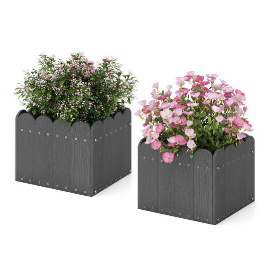 2 Pack Square Planter Box with Drainage Gaps for for Front Porch Garden Balcony-Orange LuxuryLifeWay Online Store