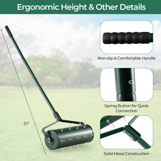 18/21 Inch Manual Lawn Aerator with Detachable Handle Filled with Sand or Stone-21 inches LuxuryLifeWay Online Store