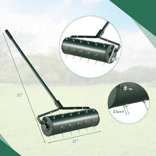 18/21 Inch Manual Lawn Aerator with Detachable Handle Filled with Sand or Stone-21 inches LuxuryLifeWay Online Store