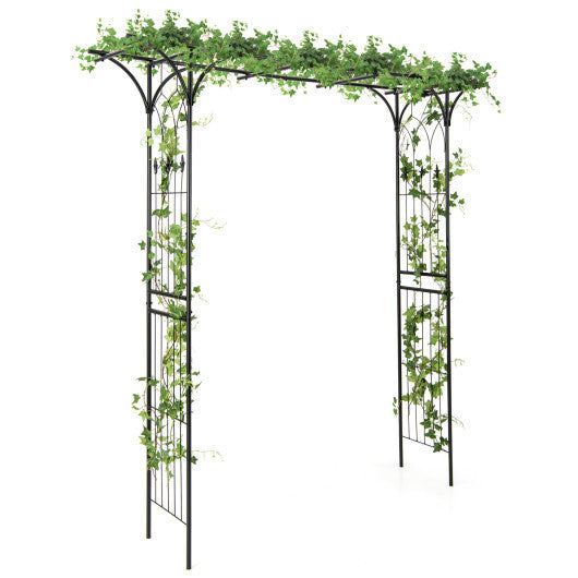 81 Inch Garden Arbor Metal Archway for Climbing Plants-Black LuxuryLifeWay Online Store