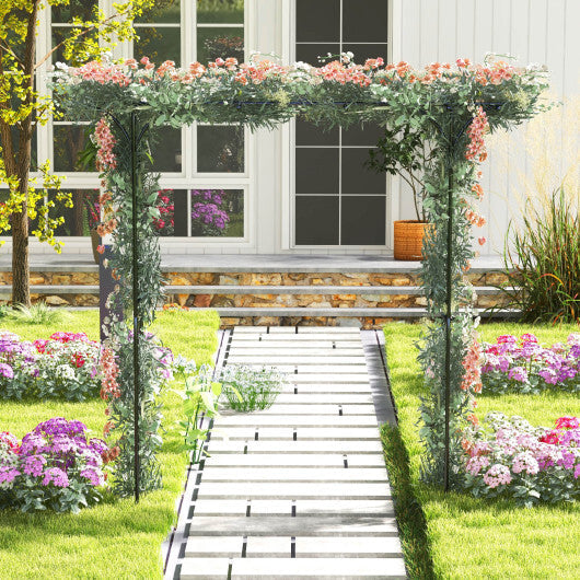 81 Inch Garden Arbor Metal Archway for Climbing Plants-Black LuxuryLifeWay Online Store