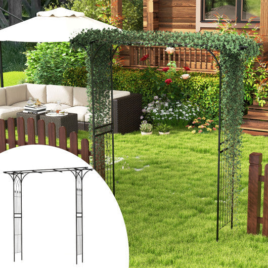 81 Inch Garden Arbor Metal Archway for Climbing Plants-Black LuxuryLifeWay Online Store